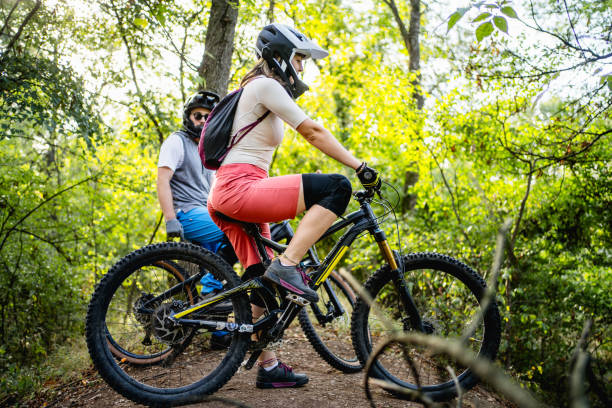 istock Mountain biker couple ready for an adventure 2181796717