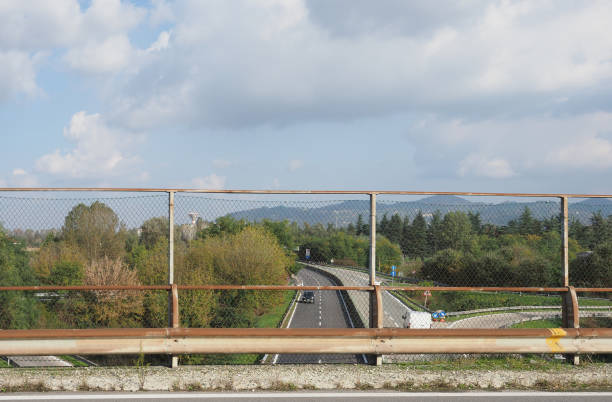 The loess plateau landscape behind the empty highway, car advertisement image