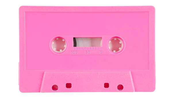Retro 1980’s neon pink cassette tape.