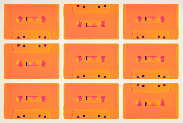 istock Retro 1980’s Neon Orange Cassette Tapes 2181798237