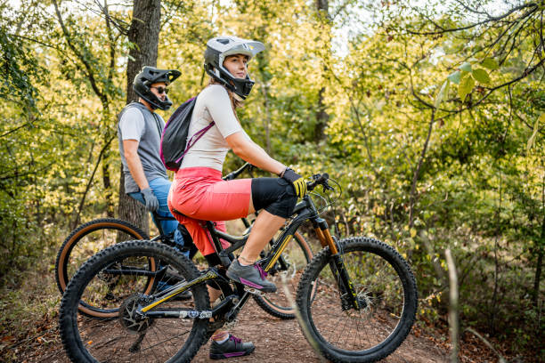 istock Mountain biker couple ready for an adventure 2181798998