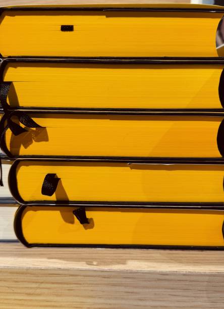 Colorful book cuttings, yellow
