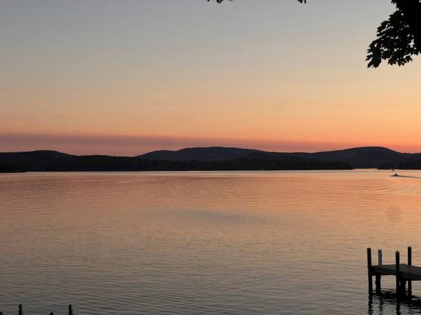 istock Horizontal Sunset over the lake 2181808916