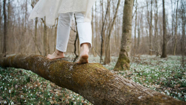 istock Barefoot Adventure in a Forest Glade 2181817768