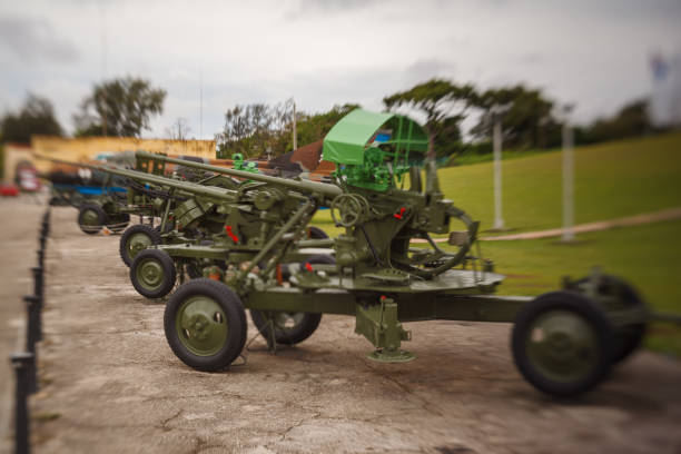 Green historical Artillery machine in La Habana (Havana), Cuba