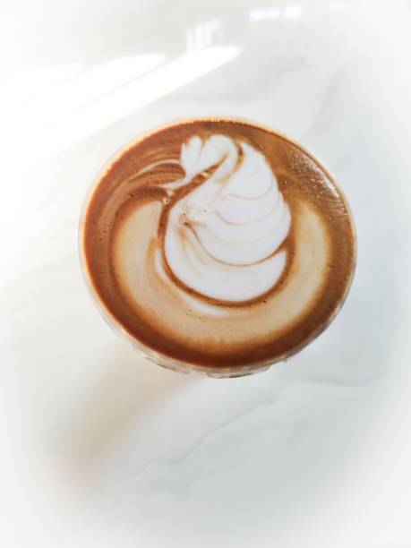 istock Hot coffee cappuccino latte art isolated on white background 2181833113