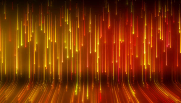 istock Illustation of glowing neon lines in red and yellow. 2181848684