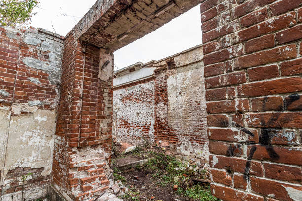 Ruins of an old abandoned building. A manor house of the early 19th century.
