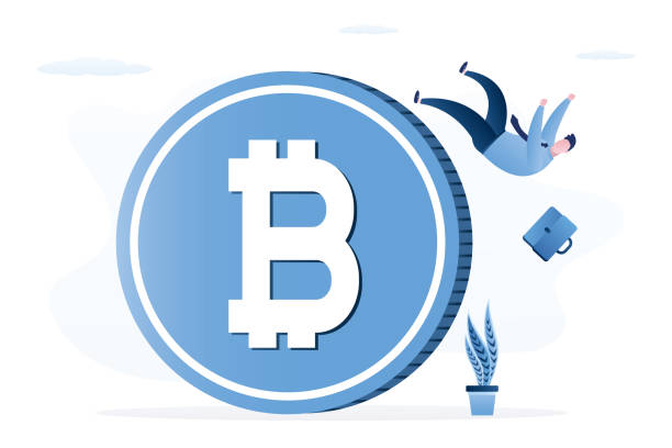 istock Financial cryptocurrency instability concept. Uncertainty or unstable investment crypto market, risky situation, economic crisis businessman investor falling from unstable bitcoin 2181853639