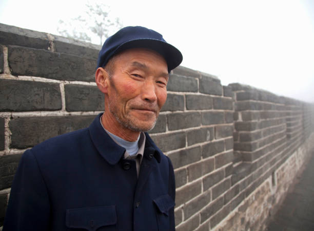 China Beijing Mutianyu village the great wall of china,.. chinese tourist.