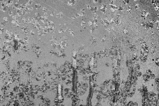 winter background, glass window with frost pattern, free space for text