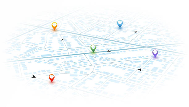 istock Isometric Gps map navigation to own pin. City top view. Abstract transportation background. Track navigation pins on street maps, position pin. Vector illustration 2181863115