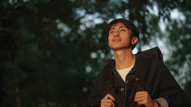 istock Man solo traveling in the nature. 2181864306