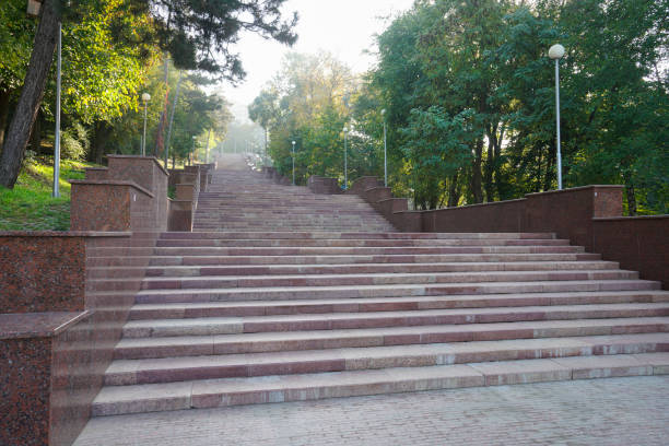 Chisinau, Moldova. October 25, 2024.  the staircase in Valea Morilor Park in the city centre