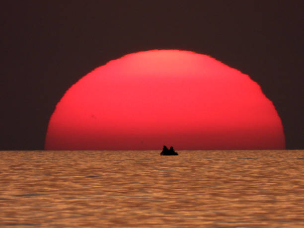 sunset by the Adriatic sea in Porec