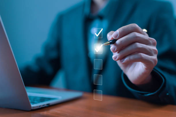 istock Check mark on list, Check list in business 2181870307