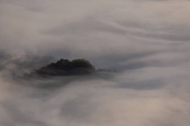 Aramaio valley under the clouds in the morning