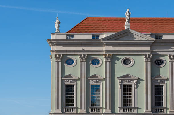 The Erbdrostenhof is a three-wing late Baroque palace in Münster, North-Rhine-Westphalia, Germany. It is located on Salzstraße. It was designed by Johann Conrad Schlaun for Adolf Heidenreich Freiherr Droste zu Vischering, Erbdrost of Münster and built between 1753 and 1757. Johann Christoph Manskirch produced sculptures for the building, whilst Nikolaus Loder painted frescoes in the interior - the latter were damaged during World War Two and restored between 1965 and 1967 by the Austrian restorer Paul Reckendorfer.