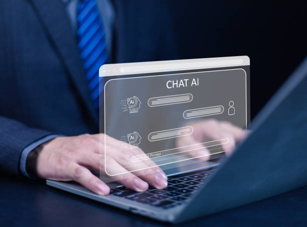 istock Businessman chatting with AI or artificial intelligence technology. A man uses a laptop computer to chat with an intelligent AI. 2181876582