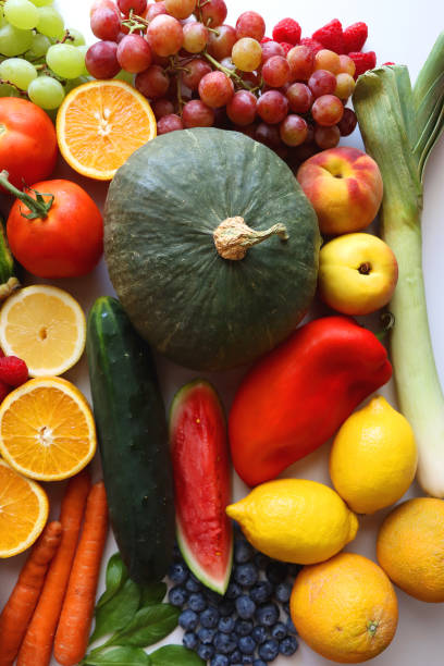 istock Healthy Produce On White Background 2181881004