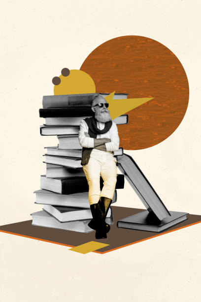 istock Composite trend artwork 3D sketch image collage of copyspace education student study professor aged man stand pile book library pensioner 2181881377