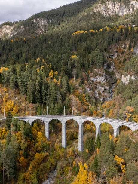 istock Scenic Viaduct Over Autumn Forest in Mountain Valley 2181883045