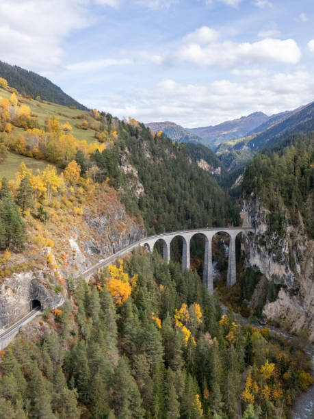 istock Scenic Viaduct Over Autumn Forest in Mountain Valley 2181883082