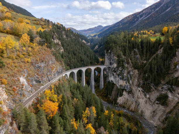 istock Scenic Viaduct Over Autumn Forest in Mountain Valley 2181883098