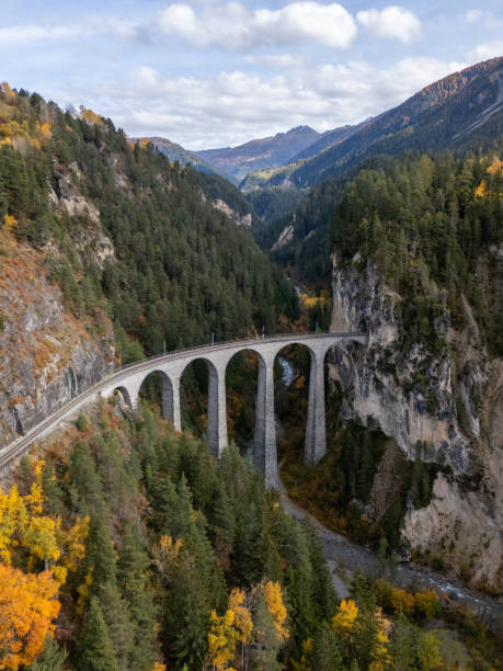 istock Scenic Viaduct Over Autumn Forest in Mountain Valley 2181883103