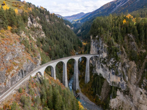 istock Scenic Viaduct Over Autumn Forest in Mountain Valley 2181883144