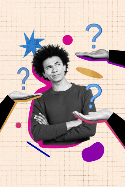istock Vertical composite artwork collage image picture of minded guy arms hold question mark isolated on creative background 2181883293