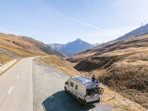 istock Camper Van on a Serene Mountain Roadside Stop 2181888465