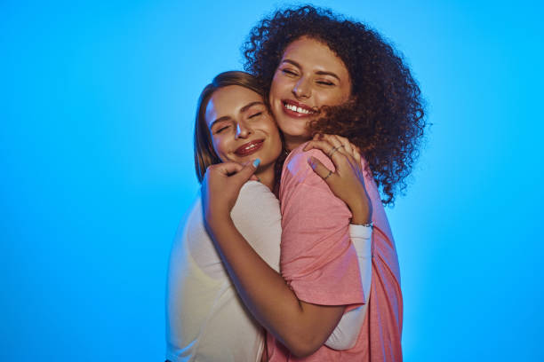 istock Celebrating love and diversity with a joyful couple in a vibrant studio setting 2181888967