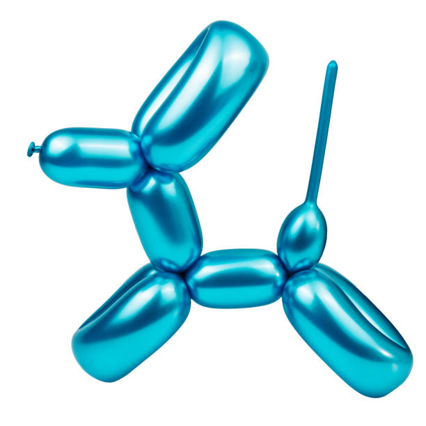 istock Shiny bright balloon dog isolated on the white background 2181889343