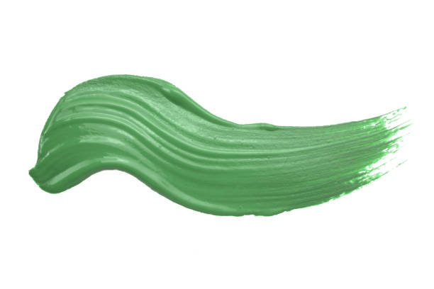 istock Shiny green brush strokes isolated on white background. 2181889524