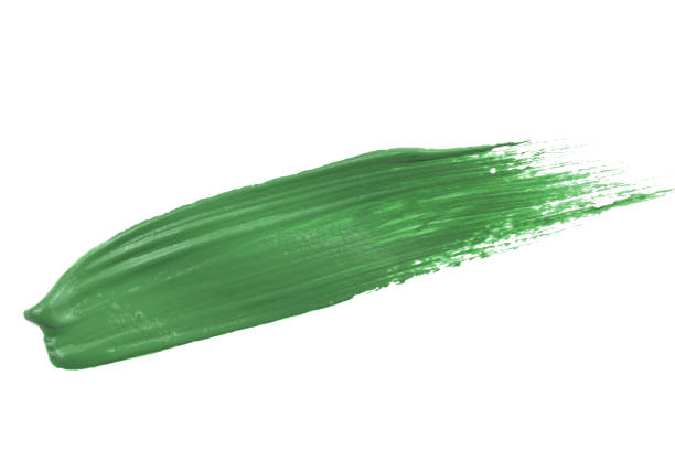 istock Shiny green brush strokes isolated on white background. 2181889853