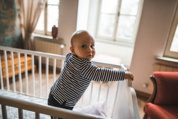 little kid in the crib