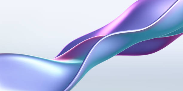 istock 3d holographic liquid wave, iridescent chrome fluid silk fabric isolated on light background. Render of neon metal ribbon with rainbow gradient effect flying in motion. 3d vector geometric background 2181895250