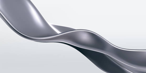 istock 3d chrome liquid wave, silver silk fabric isolated on light background. Render of fluid metal ribbon with reflection gradient effect flying in motion. 3d vector geometric background 2181895416