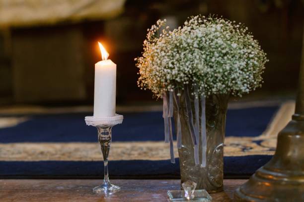 istock Candle and Baby's Breath Bouquet 2181898679