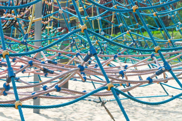 Children's outdoor playground. Net Rope. Climbing Nets.