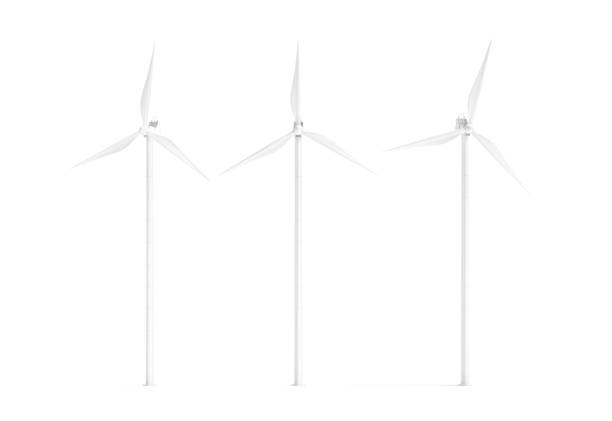 istock Blank white wind turbine mockup, front and side view 2181907321