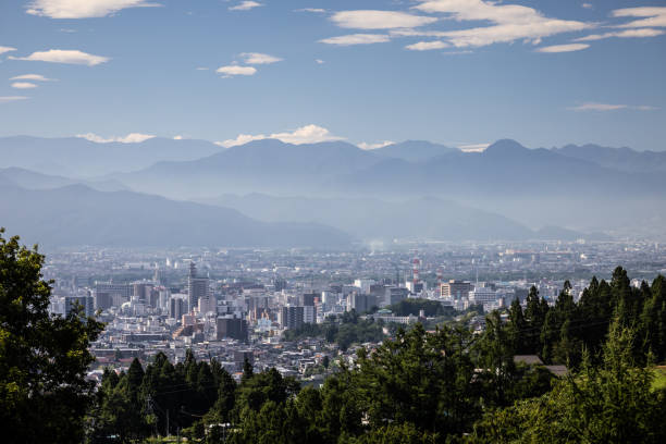 istock Aerial view over Nagano in Japan 2181908244