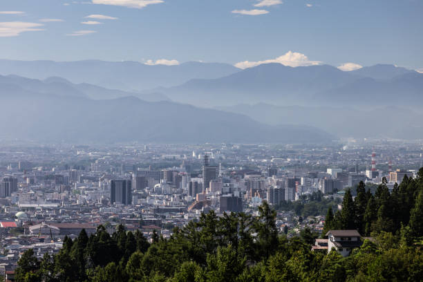 istock Aerial view over Nagano in Japan 2181908260