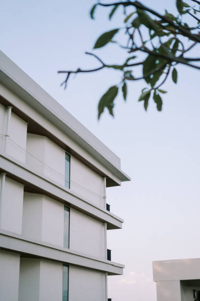 istock Side view of a hotel building showcasing its modern architecture and clean lines 2181918424