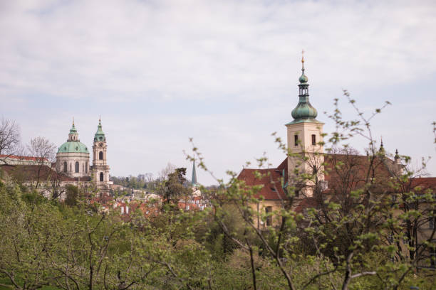 Spring view on Prague roof from Petrin hill