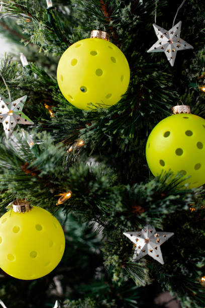 istock Christmas tree with three pickleball ornaments 2181927324