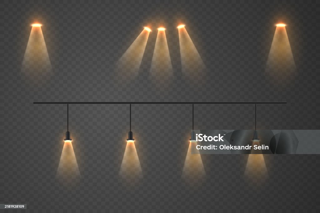 Vector Light Source Vector Set Of Light Source Light From A Studio Spotlight Lighting Stock ...