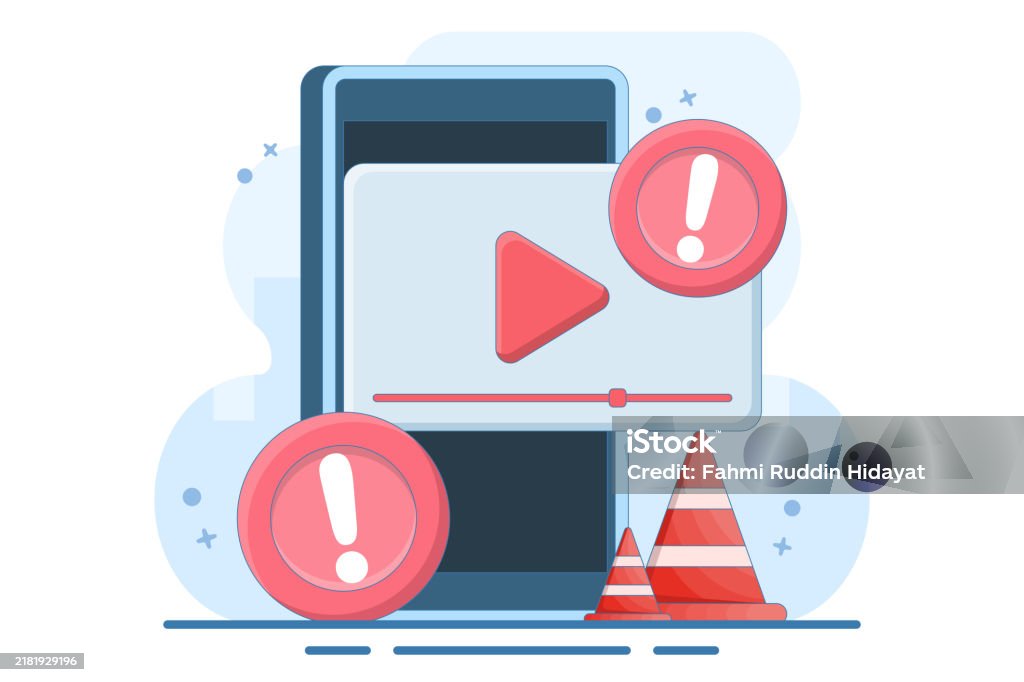 Streaming Sign Warning Warning Video Concept Danger Risk And Problem Notification Error ...