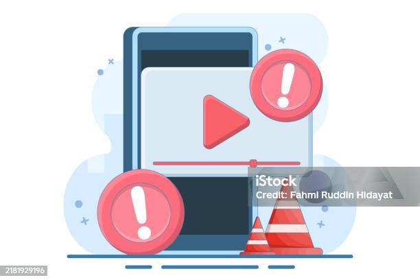 Problem Or Warning Warning Video Concept Danger Risk And Problem Notification Error ...